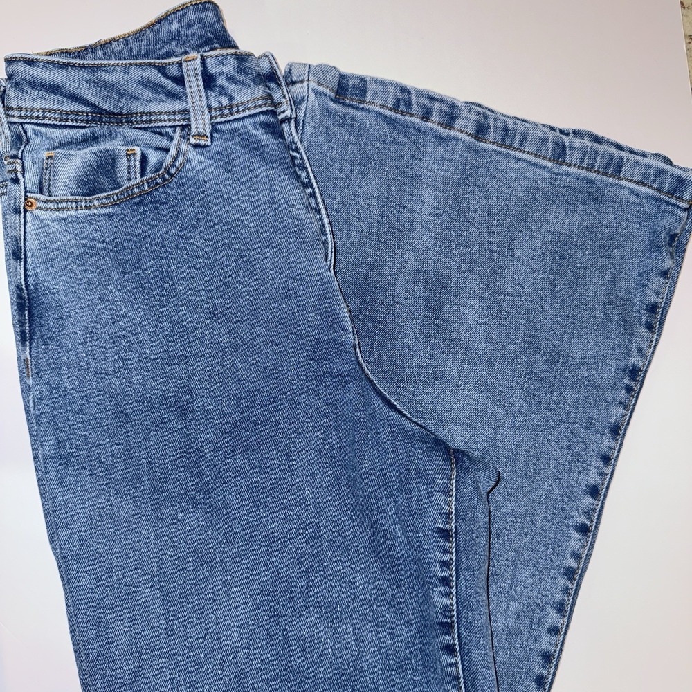 Noisy May Nat Flared Jeans 26 High Waisted Flare Leg Blue Denim Retro W25 L28.5